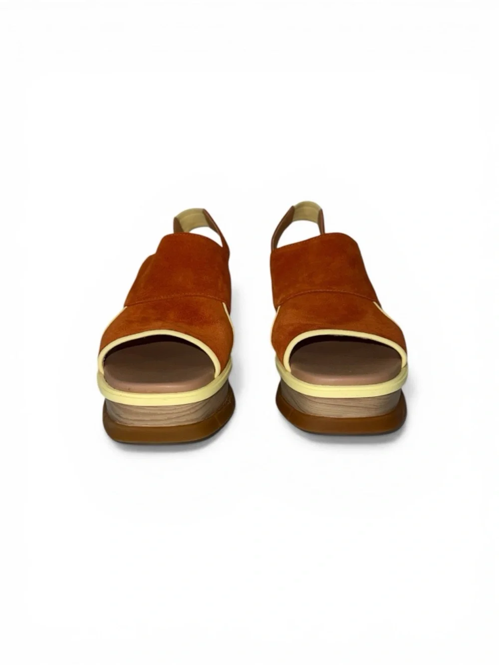 SOREL Joanie III Burnt Orange Suede Wedge Slingback Sandals Size 9.5